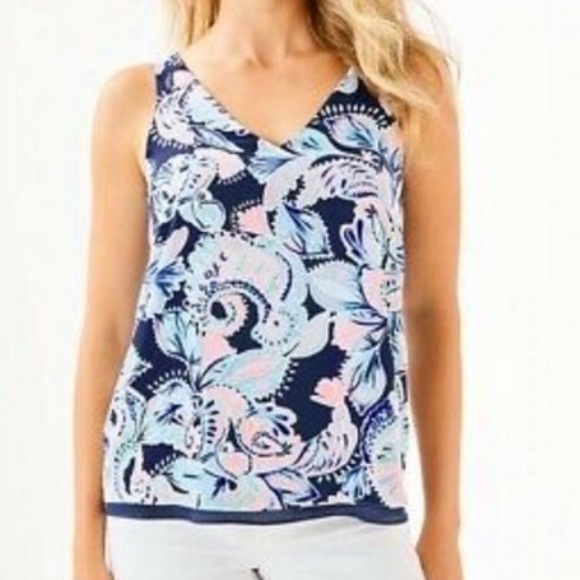 Florin V-Neck Reversible Tank Top Designer By Lilly Pulitzer In Pink, Size: XS